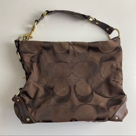 Coach Brown Canvas Big Monogram Gold Hardware Square Shoulder Bag K0773-10620 - Picture 2 of 12